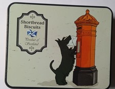 Novelty Scotty Dog Scottish Shortbread Biscuit Tin USED in very good condition