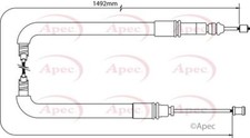 Apec Brake Cable Rear Fits