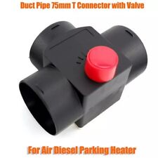 75MM Valve Flap Air Diesel Heater Vent Ducting T Splitter Pipe Joiner Connector