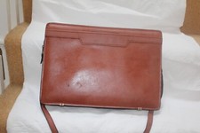 111155 Vintage Tula Leather Documents Briefcase Computer Bag Tan Leather 42cm