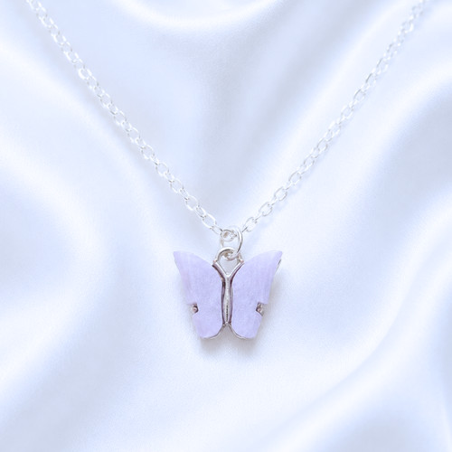 Lavender butterfly necklace - butterfly,