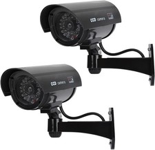 DODUOS 2PCS Fake Imitation Dummy Camera CCTV Security with Red Light