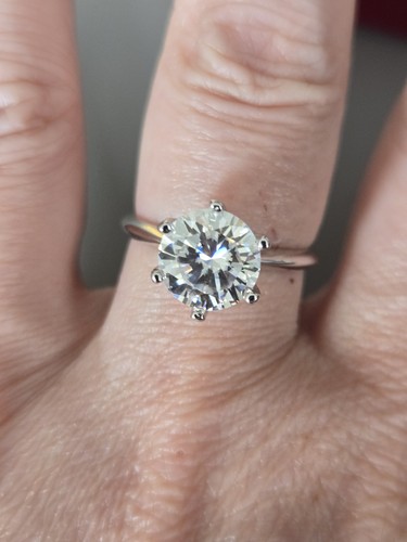 3ct round moissanite - round, solitaire