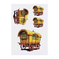 4 x 'Vintage Romany Caravan'