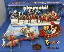 PLAYMOBIL Rare Father Christmas Set 3604 Santa's Magic Sleigh - Boxed - Vintage