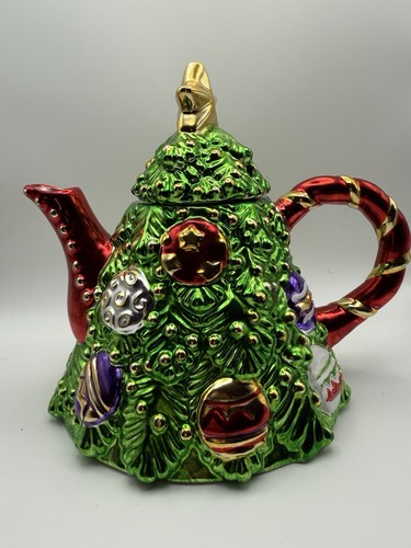 Ceramic christmas tree teapot - ceramic,
