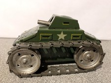 2 items- Vintage Arnold 585 Tin Army Tank Wind Up 1950 plus Military Armour Tank