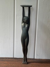 Antique Solid Brass Bronze Guido Mariani Style Ballerina Diana Statue Lamp Base