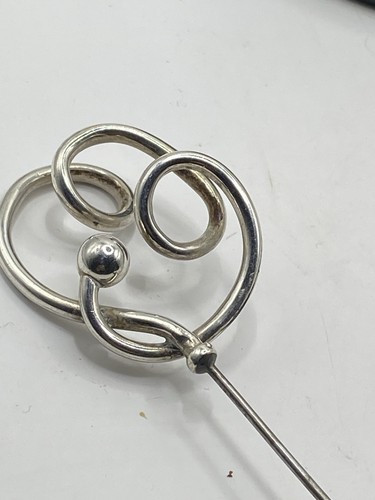 Antique silver hat pin - silver, (298)