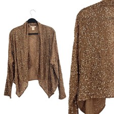Gold Hawk Sequined Open Front
