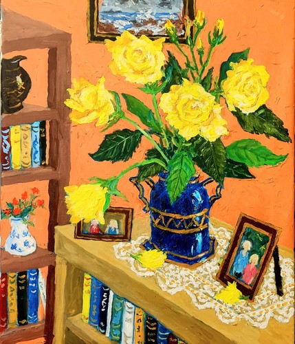 Original painting vase - vase, of