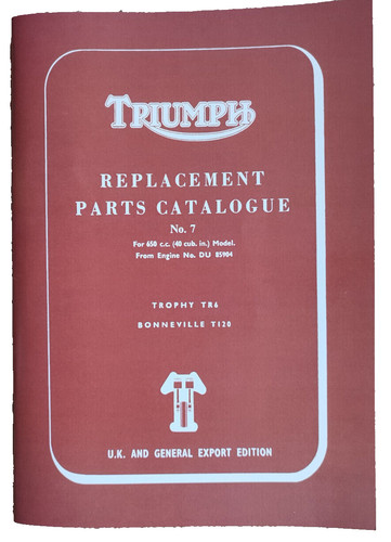 Triumph parts book bonneville - triumph,