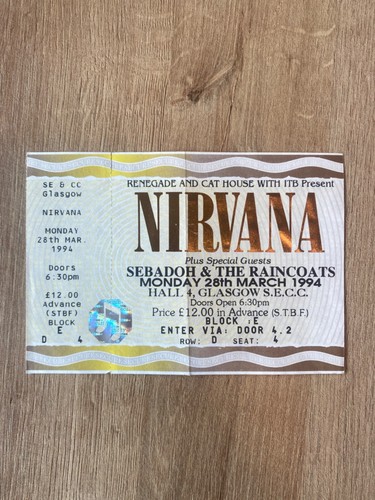 1994 nirvana concert ticket - concert,