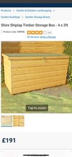 4ft x 2 ft Shiplap Timber Garden Storage Box Shed RRP £191