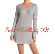 Calvin Klein Women’s Logo Loungewear/Nightdress Long Sleeve Grey (RRP £60)
