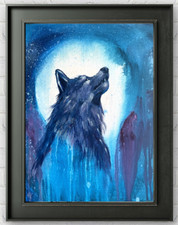 Wolf Painting Original Acrylic