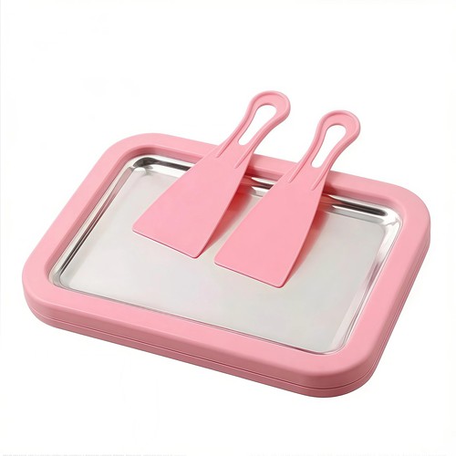 Pink rolled ice - pink, cream