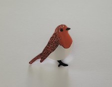 Acrylic Robin Bird Brooch