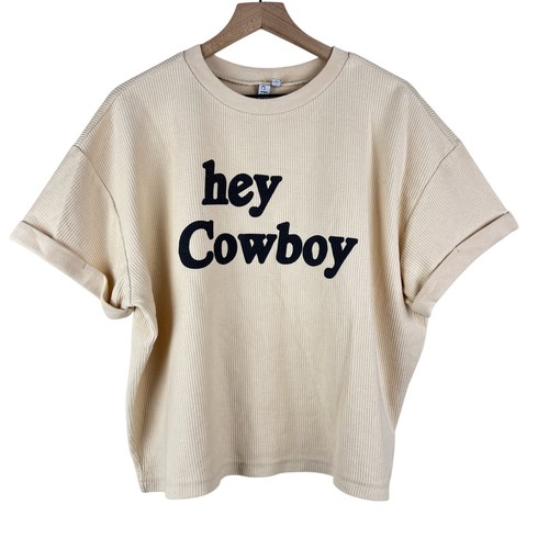 Chicka cream ribbed crew - chicka-d,