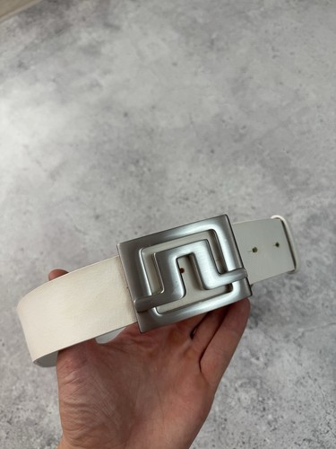 Lindeberg leather belt - belt, white