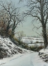 J Holt (British, 20th Century), Winter Morning, 1976, oil on board 