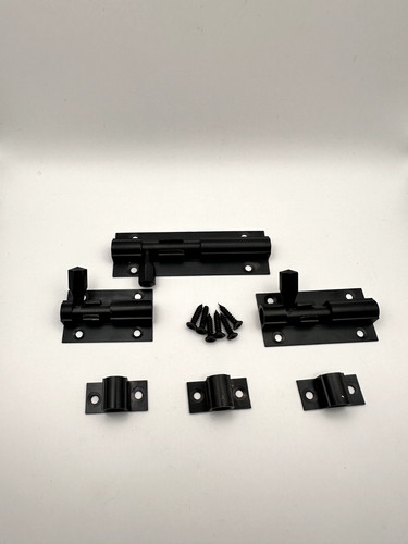 Black door bolt with - black, screws