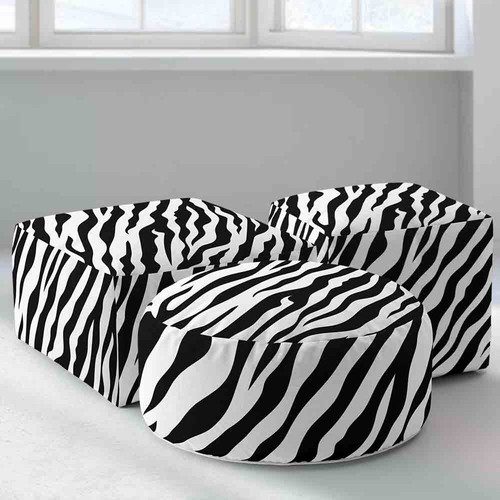 Zebra print kid pouffe - print,