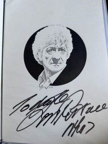 Jon pertwee signed card - jon,