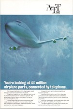 Bell System 1969 Boeing 747 Airplane Parts Telephone Network Ad Print