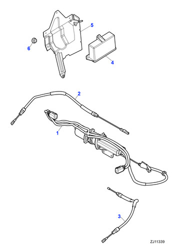 Jaguar parkbrake cable - parkbrake,