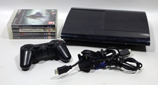 Sony PS3 Super Slim 500GB Console Bundle Wireless Controller 4 Games AUCTION