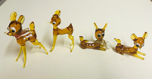 Vintage lampwork glass deer - vintage,