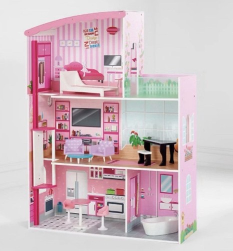 Wooden pink mansion - mansion, fashion