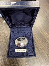 Sterling silver box teddy bear on top pill box / first tooth round shape 