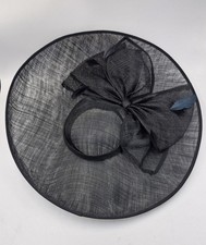 Large Stunning Black Hatinator Disc Fascinator for Wedding Races Occasion Wear
