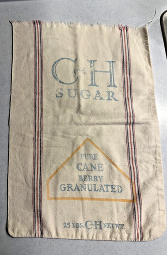 Vintage h sugar feedsack - vintage, &