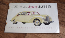 Jowett Javelin 1.5 Litre Saloon c1948-49 UK Market Sales Brochure