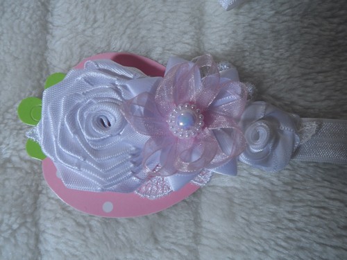 Baby girl white - headband, hair