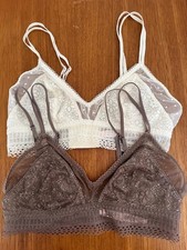 2 x Victoria's Secret bra / bralette (chocolate & cream) Size Medium NWOT