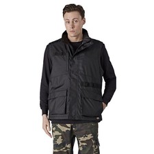 Dickies Mens Gilet Body Warmer Black Sleeveless Zipped Water Resistant Size L