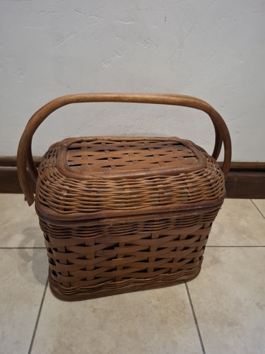 Vintage bamboo wicker picnic - vintage,