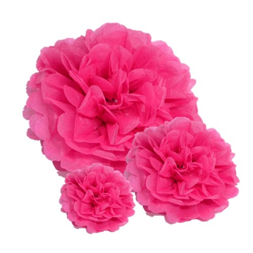 Tissue paper pom poms - tissue,