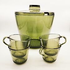 Vintage East German Hand-Cut Glass Punch Bowl Set, 4 Cups, VEB Schwepnitz GDR