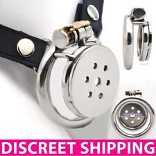 Stainless Steel Super Small Chastity Cage Man Flat Bird Cage Lockable Belt BDSM
