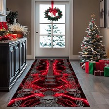 Electric Guitar Runner Rug Red