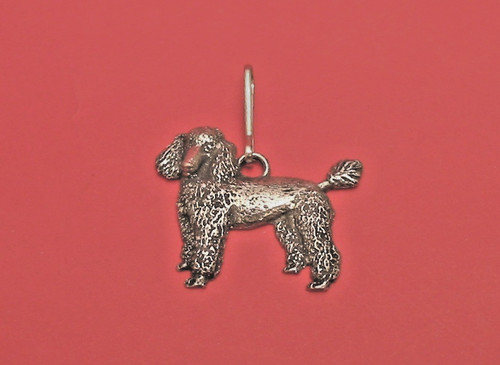 Poodle dog pewter zipper - poodle, pull