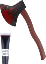 Halloween Creepy Bloody Axe Weapon Fake Blood Tube Horror Killer Costume Outfit