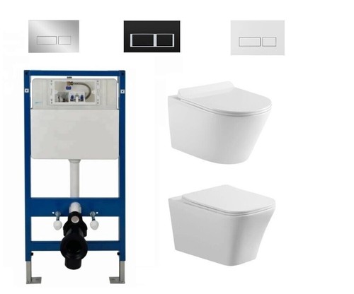 Wall hung toilet - hung, rimless