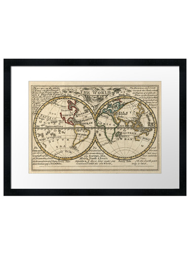 Old world map - old,