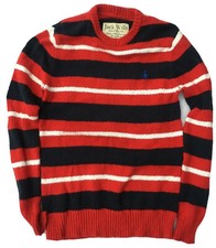 JACK WILLS Knitwear Jumper Sweater Size XS 100% Cotton Red Black White Stripes